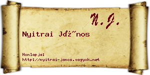 Nyitrai János névjegykártya